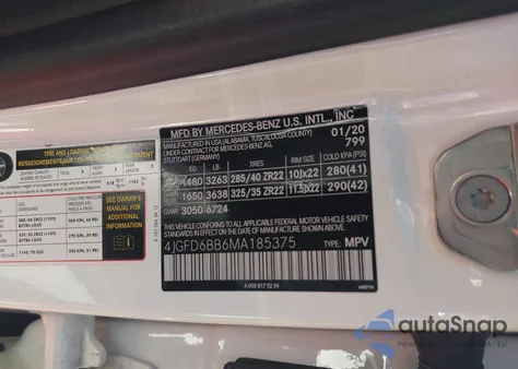 2021 Mercedes-Benz Amg Gle 53 Coupe 4Matic из США, поврежденный, VIN 4JGFD6BB6MA185375